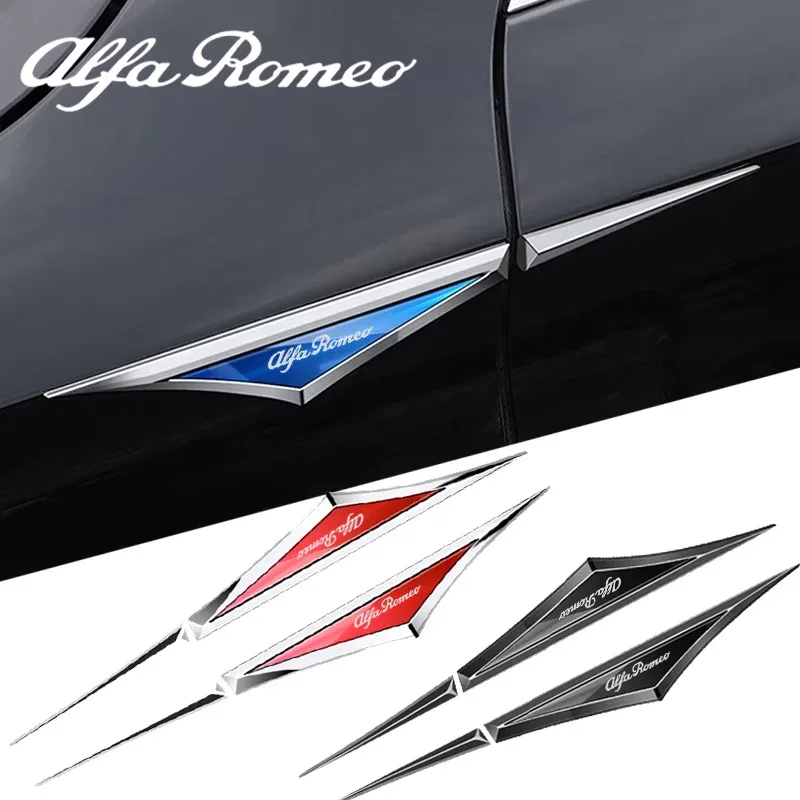 

2Pcs 3D Alloy Knife Emblem Car Body Side Door Blade Fender Sticker for Alfa Romeo Logo Giulia 147 156 Stelvio 159 Giulietta Mito