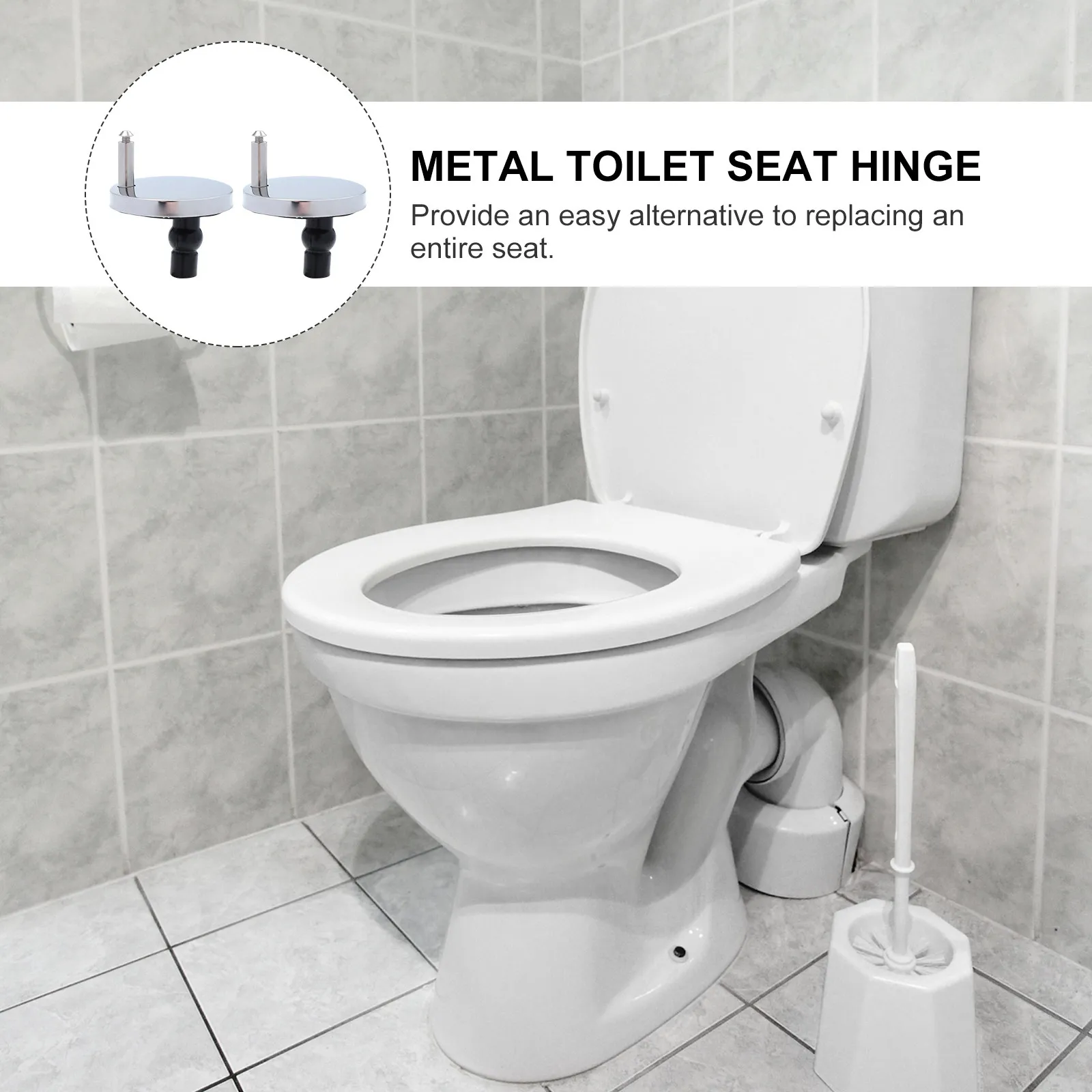 

2Pcs Toilet Seat Screws Set Universal Heavy Duty Stainless Steel Bolts Hinges Pads for Toilet Seat Replacement Fixing