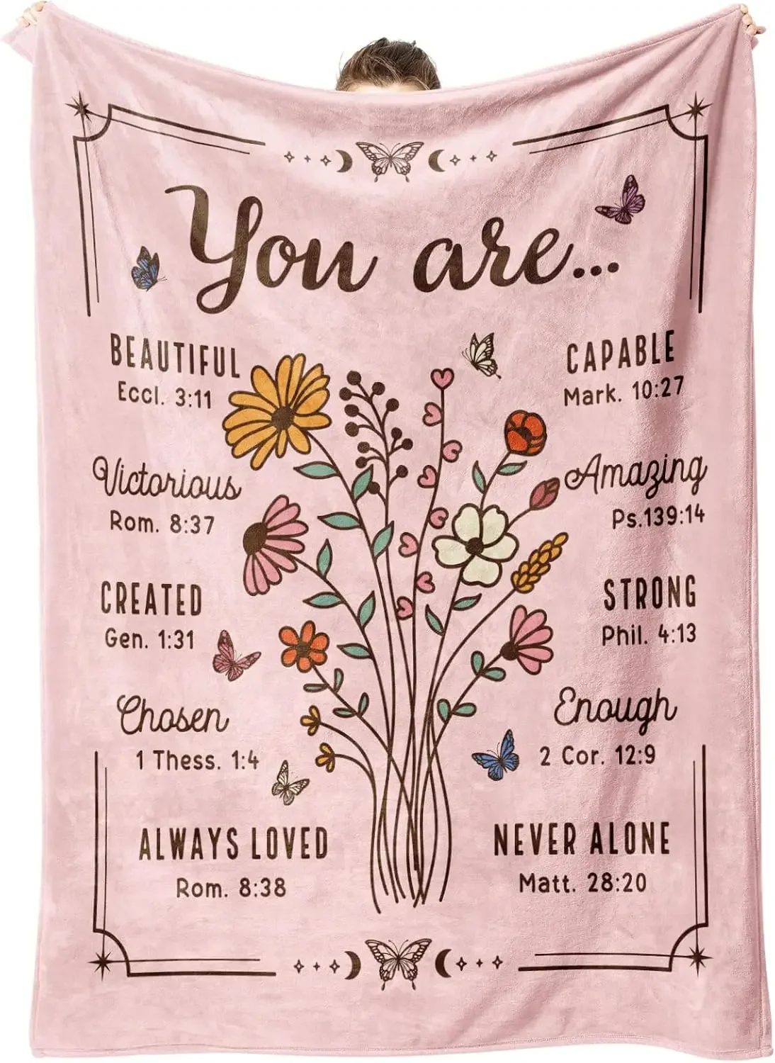 Inspirational Christian Gifts for Women Blanket Birthday Religious Scripture Blankets Faith Gift for Mom Friend Sister Daughter