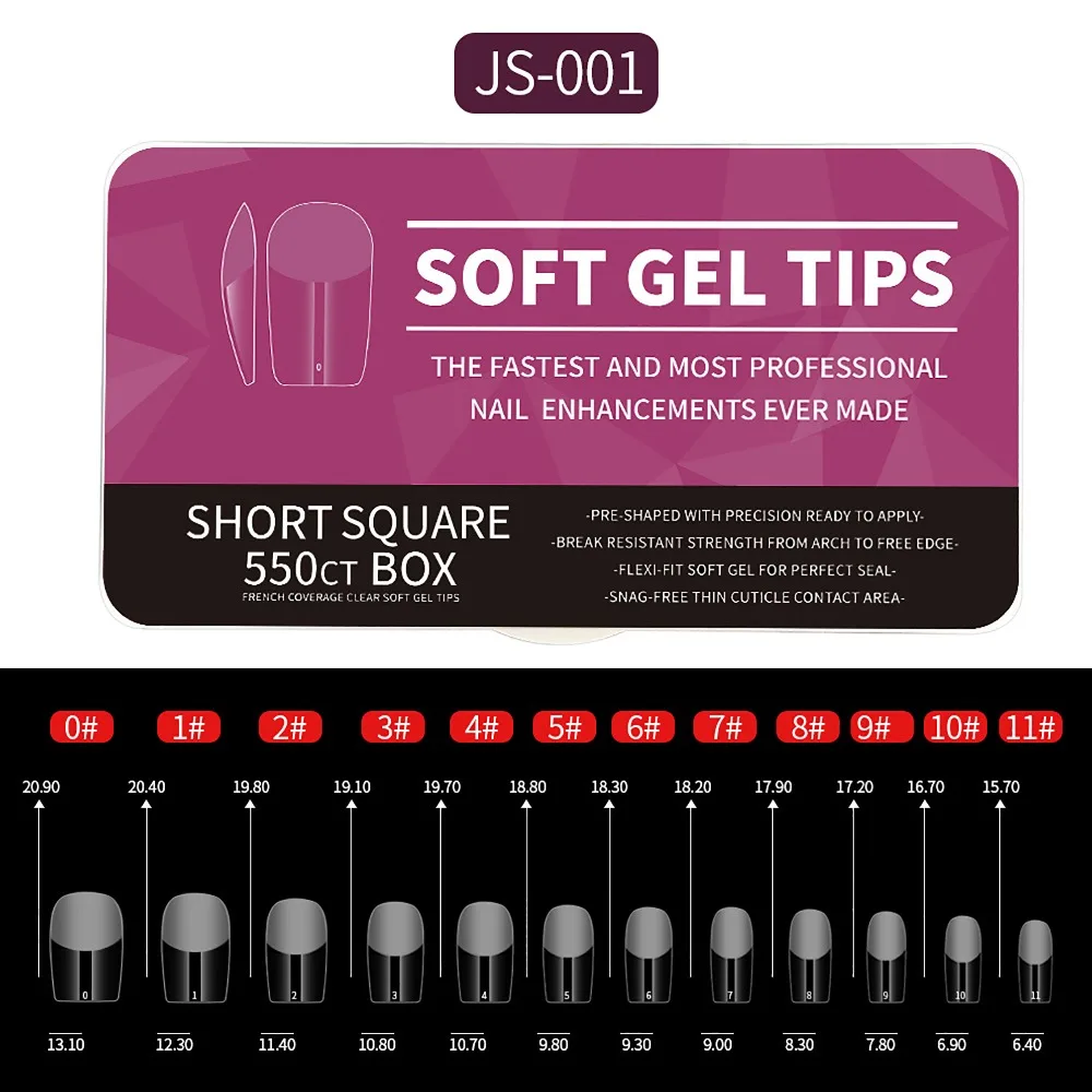 

550Pcs /BOX Medium Length Press on Nails Semi Frosted Full Cover Nail Salon Art Quick Building Nails Extension