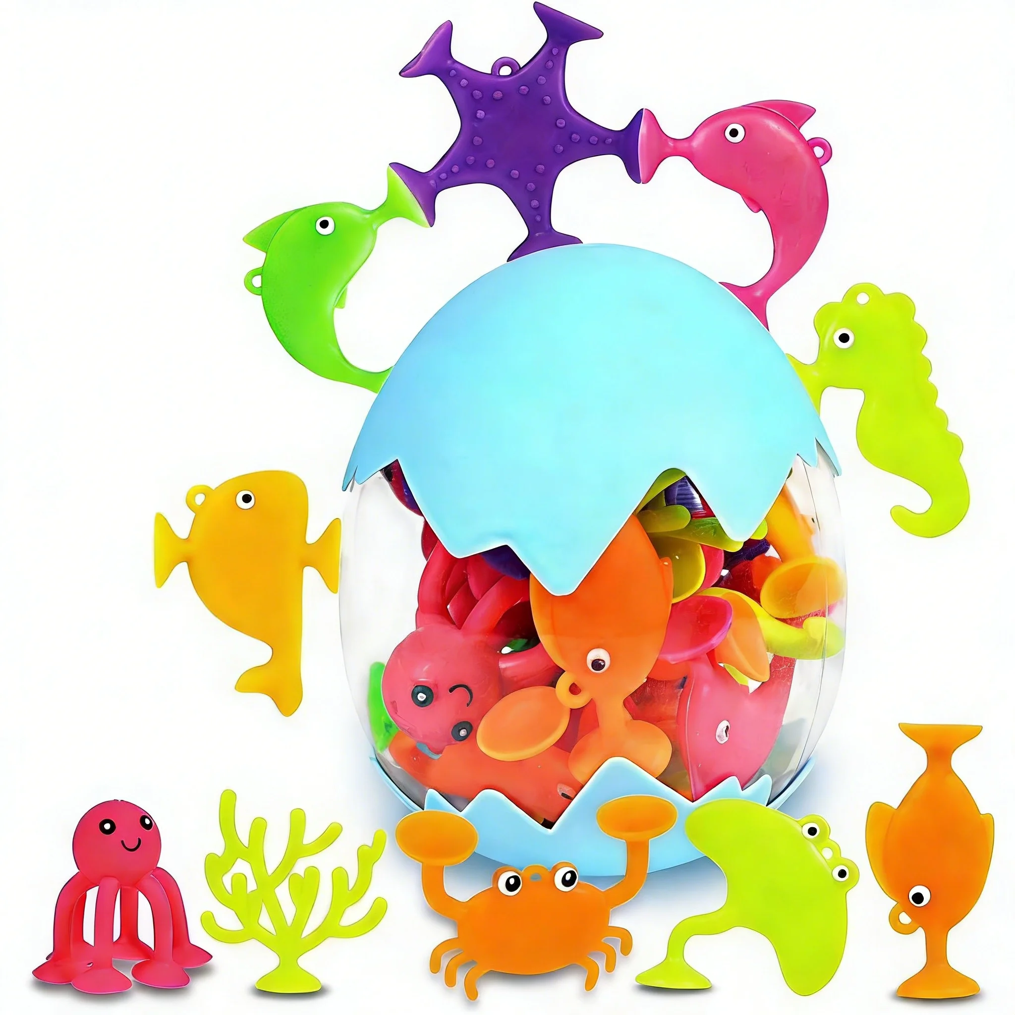 

Suction Cup Toys | Construction Toys for Kindergartens and Game Rooms, Multi Colored, Suitable for Bathing and Travel Play