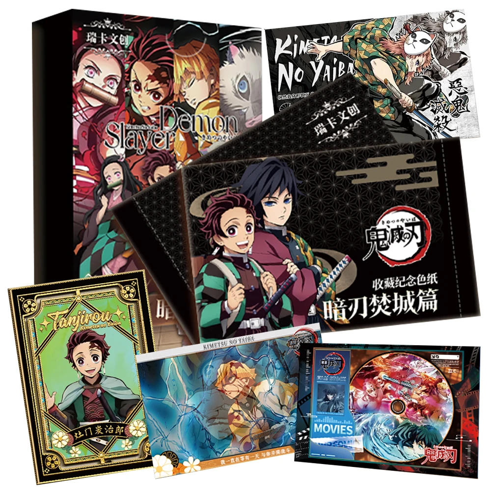 

Demon Slayer Collection Cards Hot Blooded Journey Anime Characters Classic Plot Raster Color Paper Cards Creative Trend Gifts