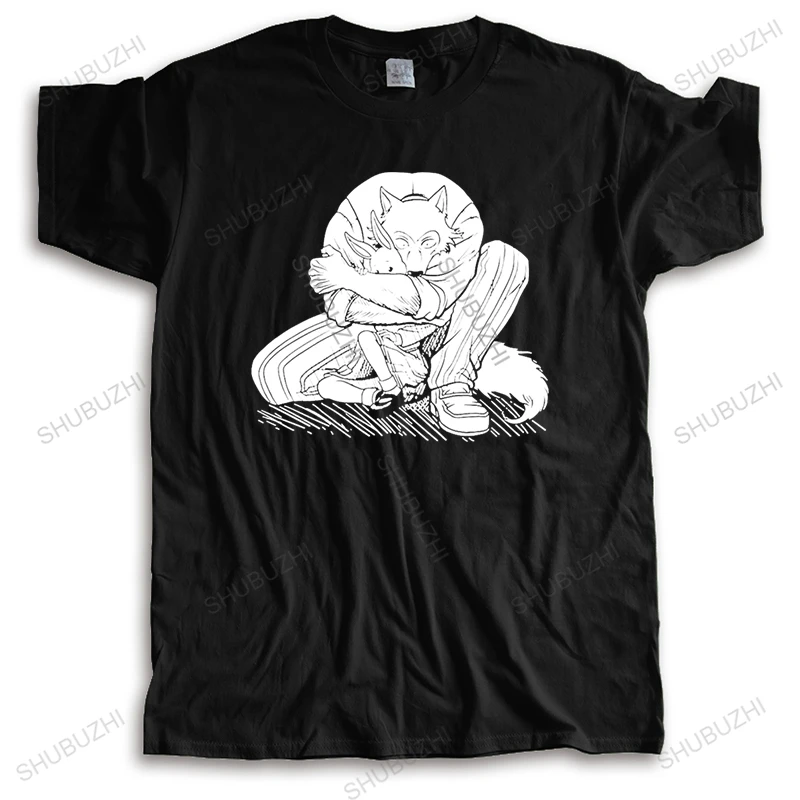 Kawaii Beastars Legosi футболка для мужчин с круглым вырезом с коротким рукавом Аниме Манга Haru печатная Футболка мягкий хлопок Legoshi Haru футболка