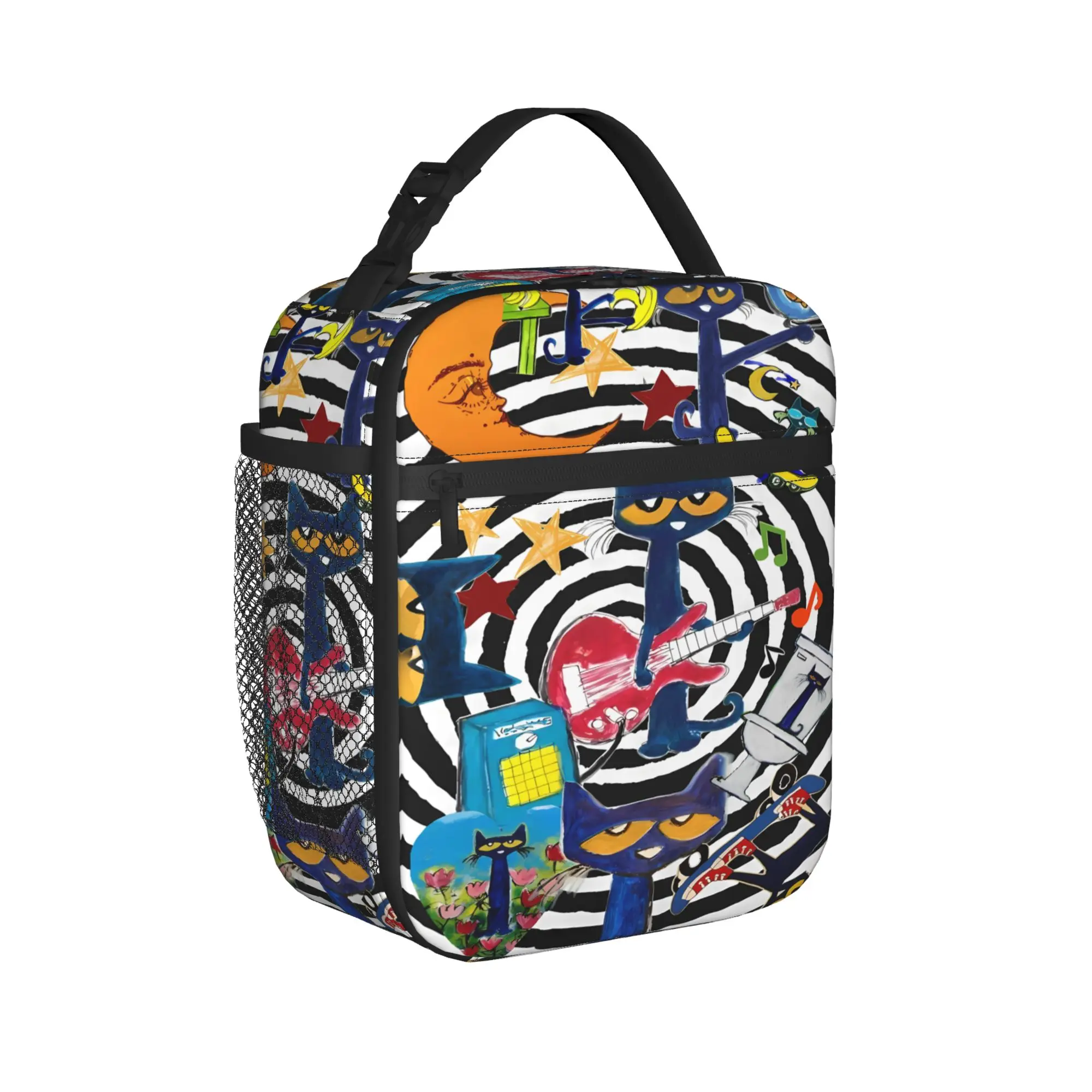 Pete The Cat I Love My White Shoes Cool Lunch Bag For Men Lunch Box Aesthetic Cooler Bag Portable Waterproof Tote Food Bags