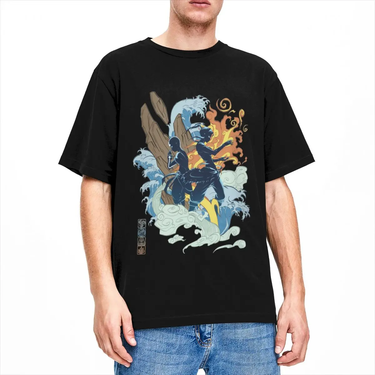 Last Airbender Avatar Korra Aang Katara Accessories Shirt Men Women Novelty Pure Cotton Tee Shirt Round Collar Plus Size Clothes