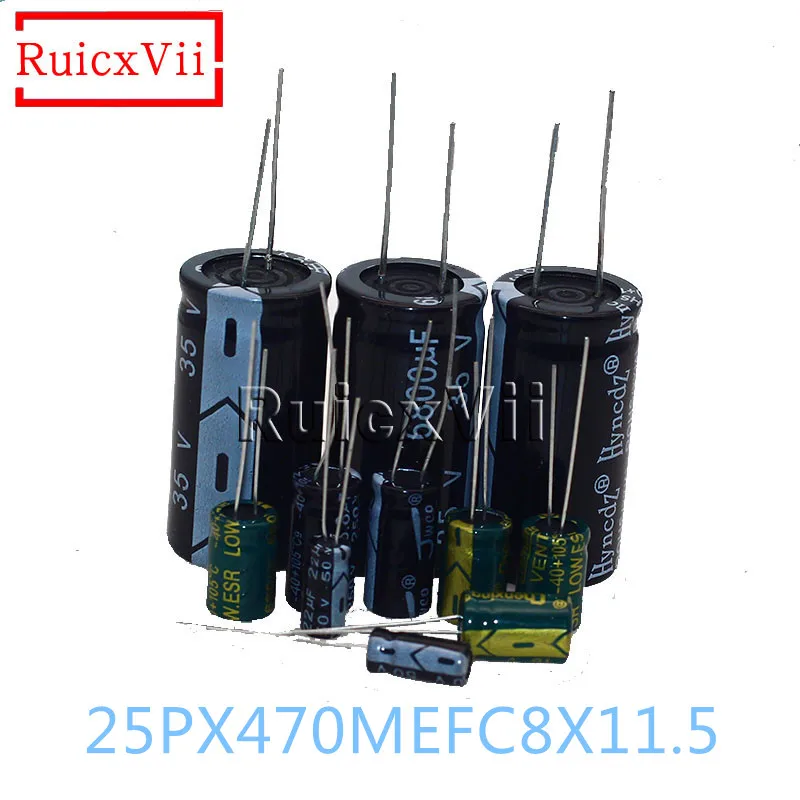 

50PCS25v 470uF PX Aluminum Electrolytic Capacitor 20% D8X11.5mm 25PX470MEFC8X11.5