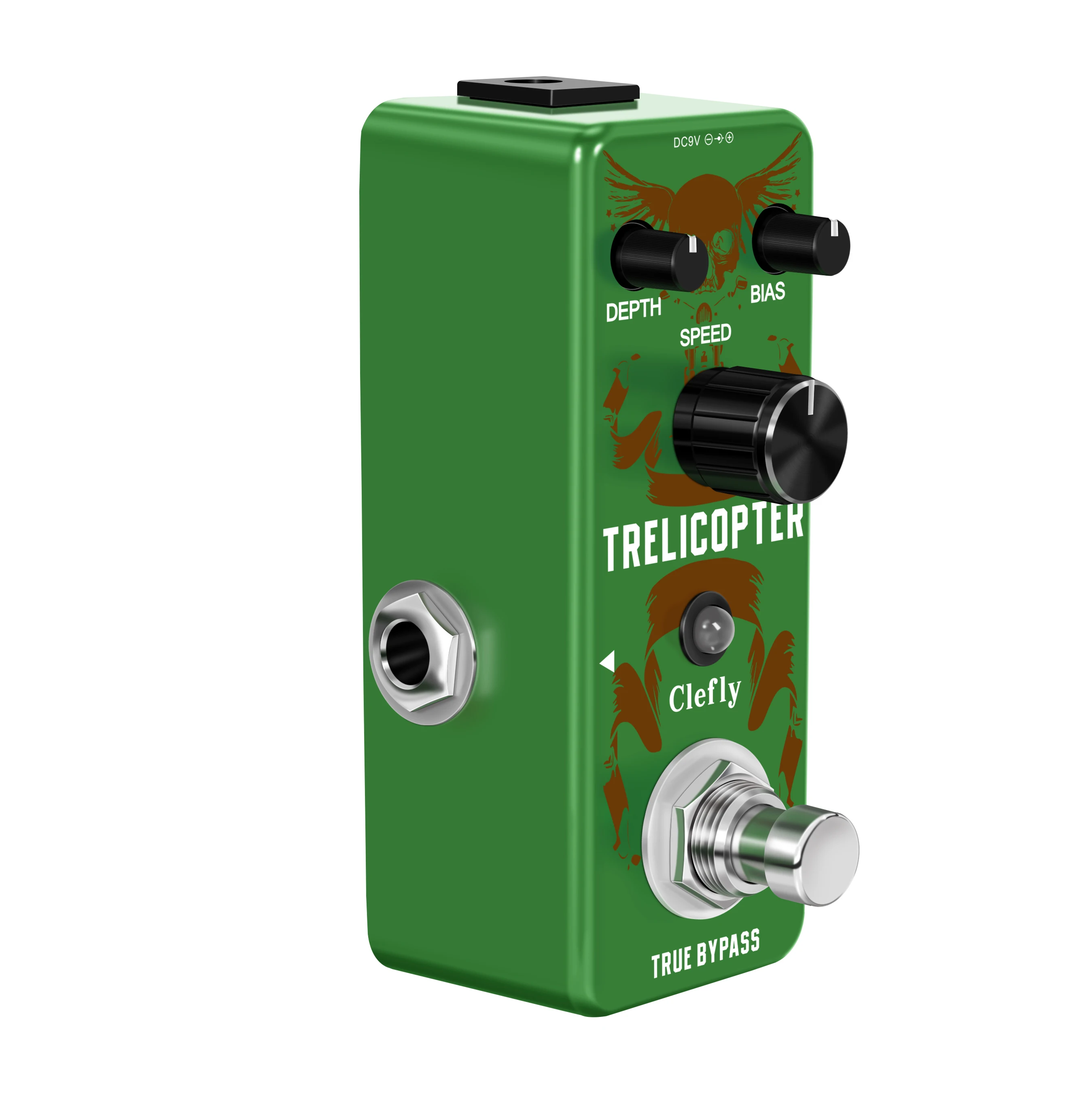 Clefly Guitar Tremolo Effects Pedal Guitar Trelicopter Pedals Classic Optical Tremolo Tone Mini Size With True Bypass LEF-327