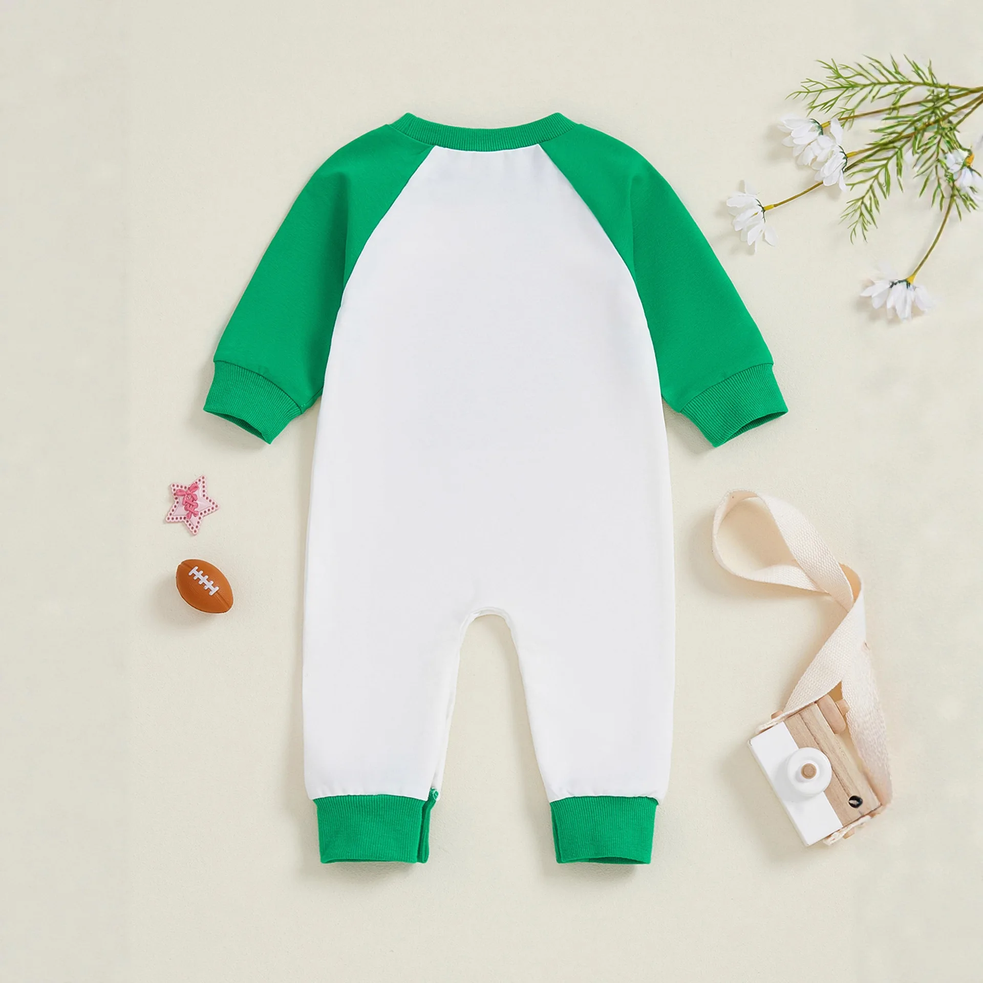 قميص للأولاد بأكمام طويلة مطرز بمنشفة الرجبي الأولى، بذلة بأكمام طويلة ملونة للأطفال