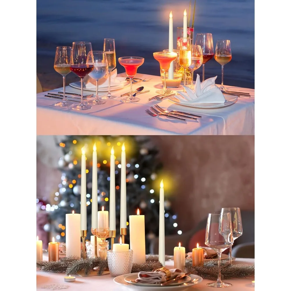 

Flameless LED Taper Candles, Battery Operated, Bulk, 11 ", Flickering Fake Candles, Warm Light for Wedding Party