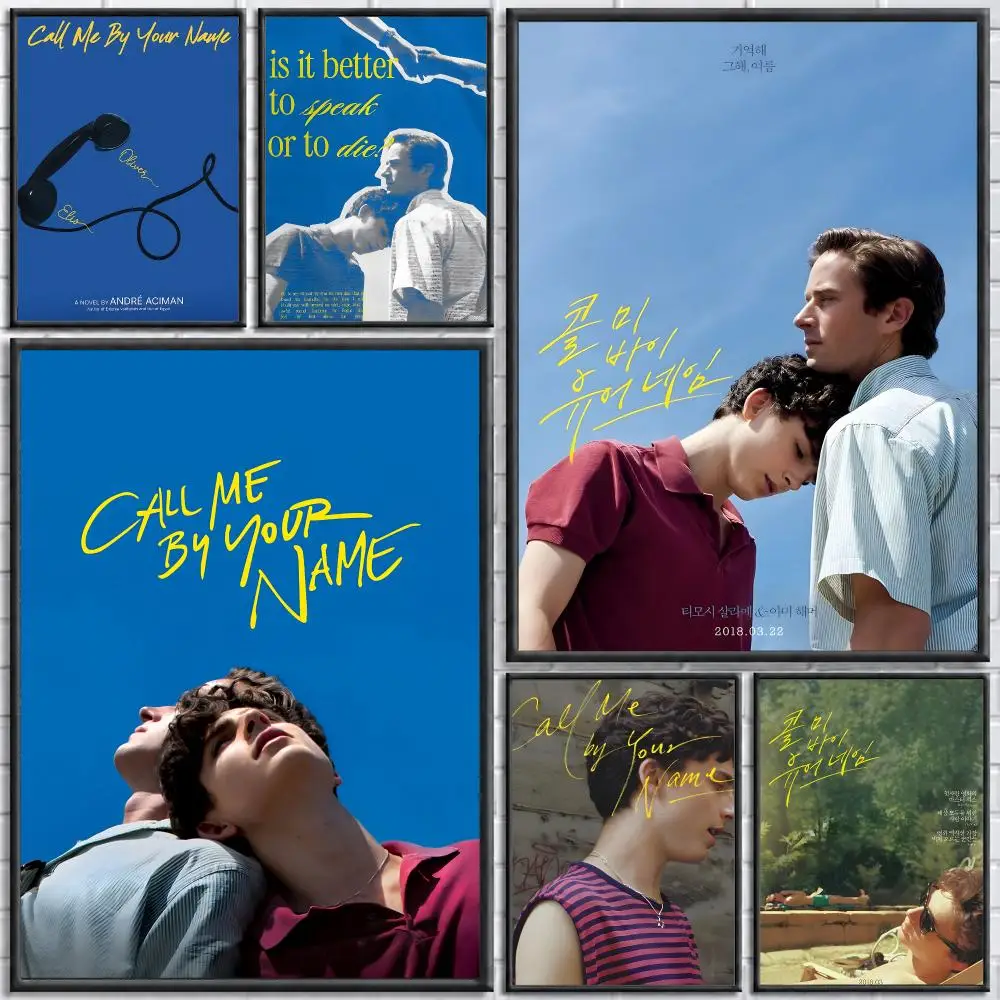 Movie Call Me by Your Name Poster Self-adhesive Art Waterproof Paper Sticker Coffee House Bar Room Wall Decor