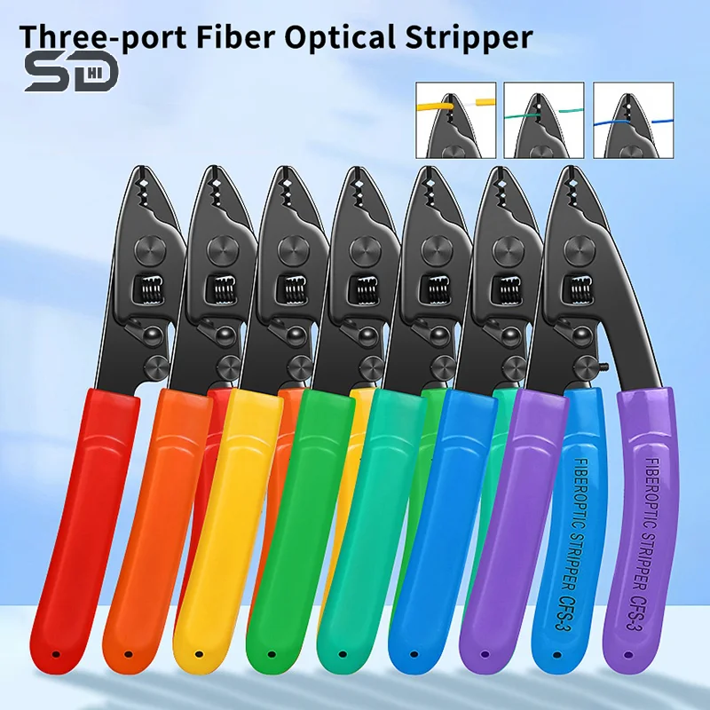 CFS-3 Three-port CFS-2 Dual Port Fiber Optical Stripper Pliers Wire Strippers For FTTH Tools Optic Stripping Plier Tool