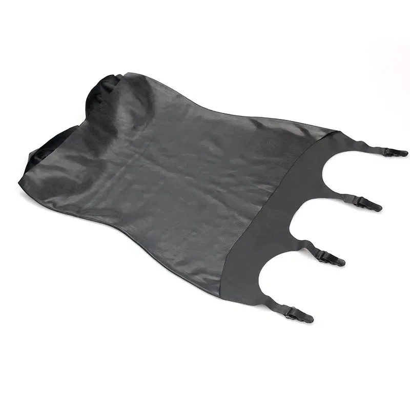 Abito sexy con top a tubo in lattice Giarrettiera da donna Goth in lattice di gomma Abito aderente erotico con bretelle Clip Cosplay