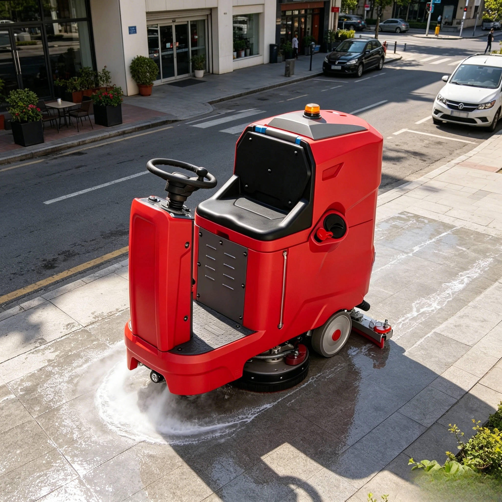 Commercial Ride On Floor Scrubber for Airport 22 Inch 220V Floor Washer with Squeegee for Terminal Heavy Duty Cleaner