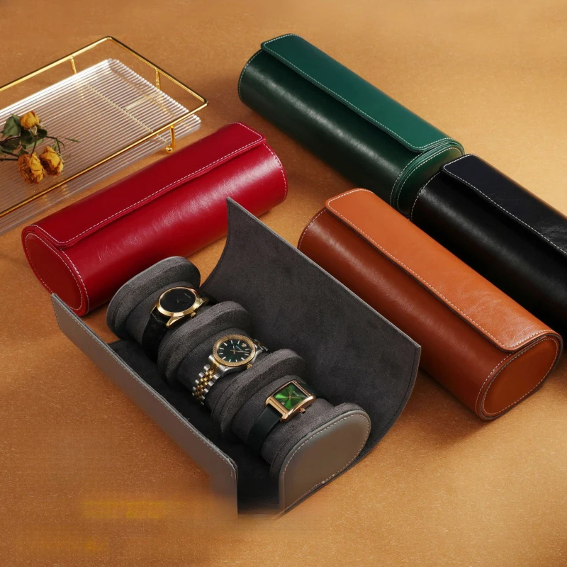 Watch Roll Storage Box Mechanical Protection Dust Proof Leather Case Luxury Watches 1 2 3 Slots Luxury Bit Travel Portable Gifts image 4