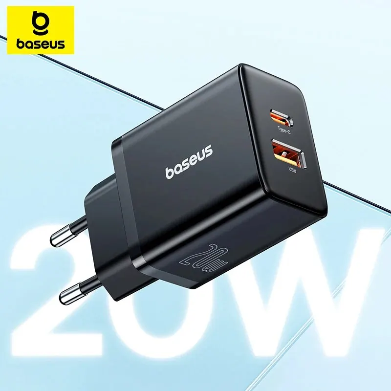 Baseus 20W PD Ładowarka Quick Charge QC4.0 QC3.0 USB Type C Ładowarka do iPhone 15 14 13 12 11 Xiaomi Ładowarka do telefonu Szybka ładowarka