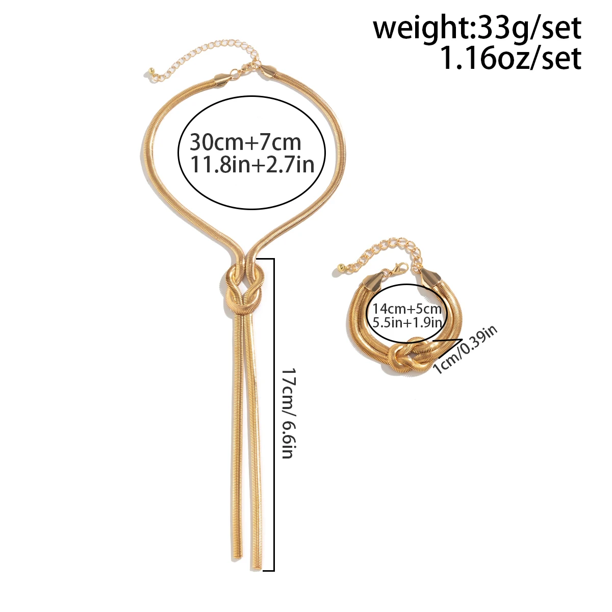 Thick Cross Link Chian Necklace/Bracelet Set for Women Trendy Long Chains on Neck Choker 2023 Fashion Jewelry Accessories Female