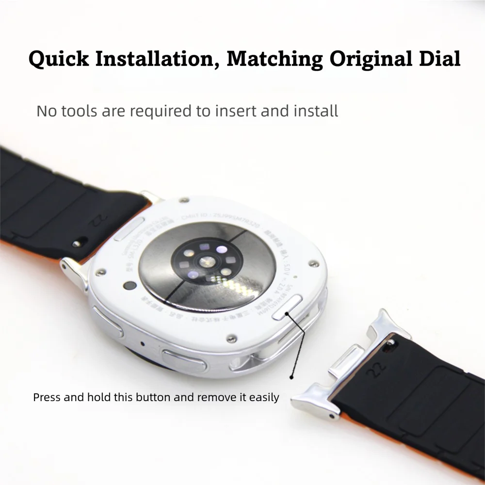 المغناطيسي حلقة حزام لساعة سامسونج جالاكسي 8 40 مللي متر/44 مللي متر درع نمط قابل للغسل سيليكون الرياضة سوار ساعة ذكية رجل امرأة سوار