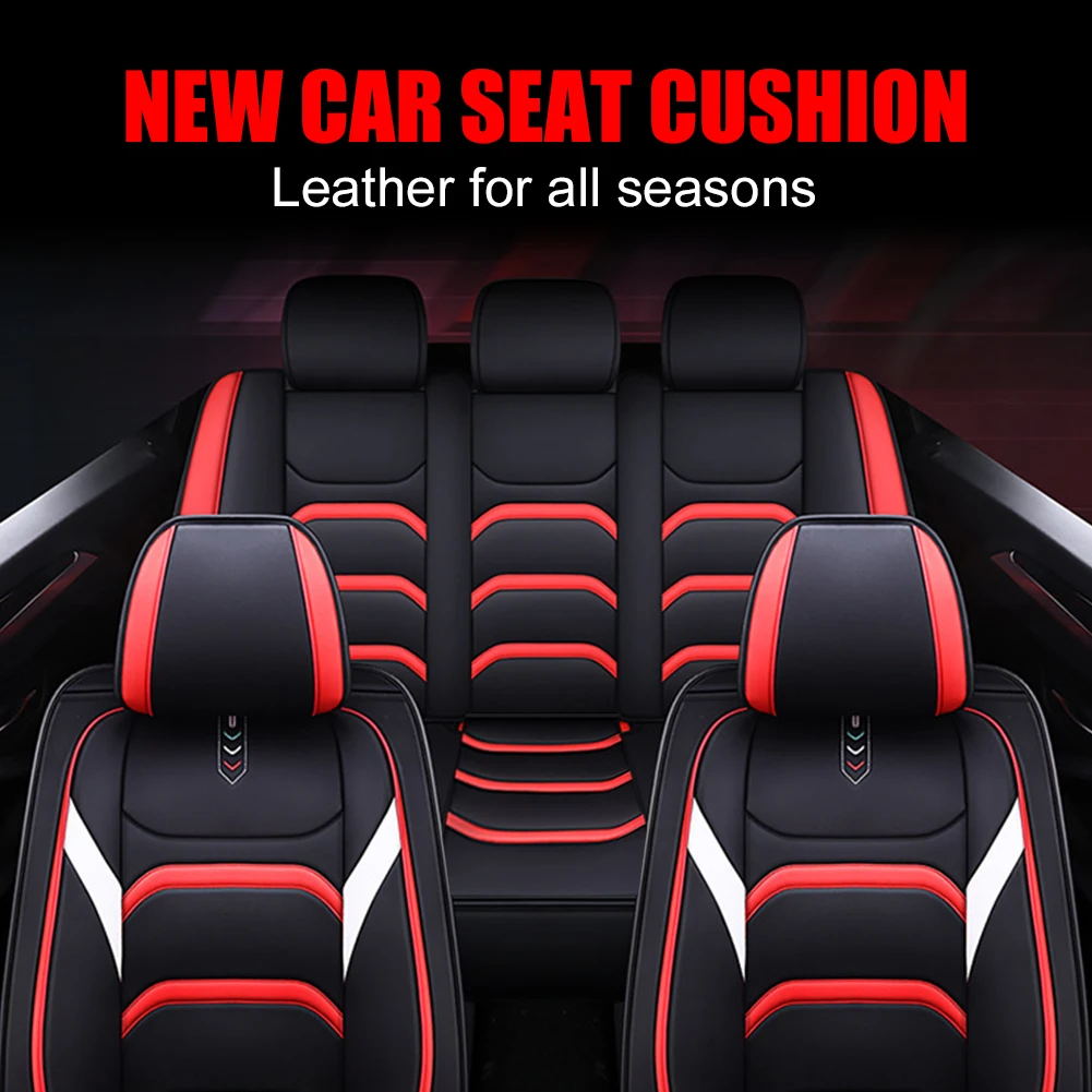 

Fashion Car Seat Cover PU Leather Seat Cushion Protector Front And Rear Seats Protective Cover Universal Sedans SUV Pickup Truck