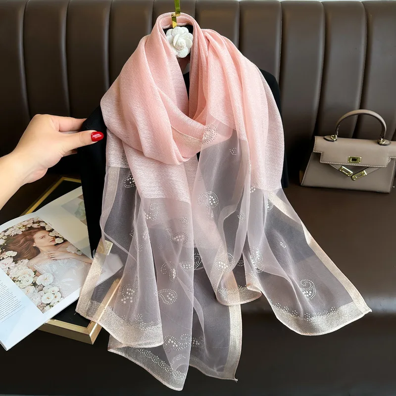 Long silk wool scarf Shawls and Wraps for Women High Quality Bufandas Foulard Headkerchief Luxury Brand Hijab New Lady Scarves