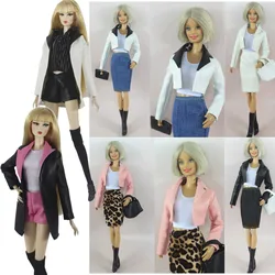 Handmade BABI CLOTHES Leather Clothing Outfit Overcoat for 11.5 inch 30cm Doll bjd clothes Many Style Gifts for doll accessories