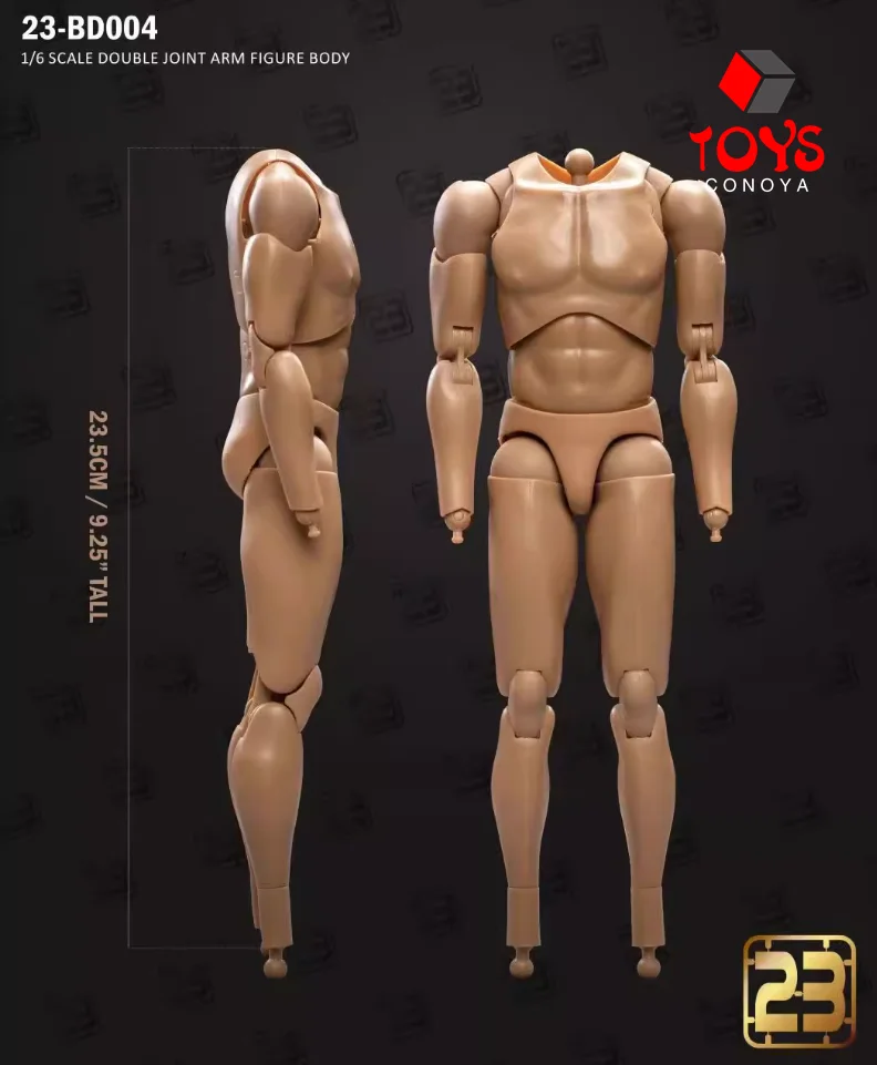 23 zabawki 23-BD001 1/6 męski żołnierz standardowy wspólne Body mięśniowy 23.5cm - 27.5cm męski żołnierz figurka elokwentna