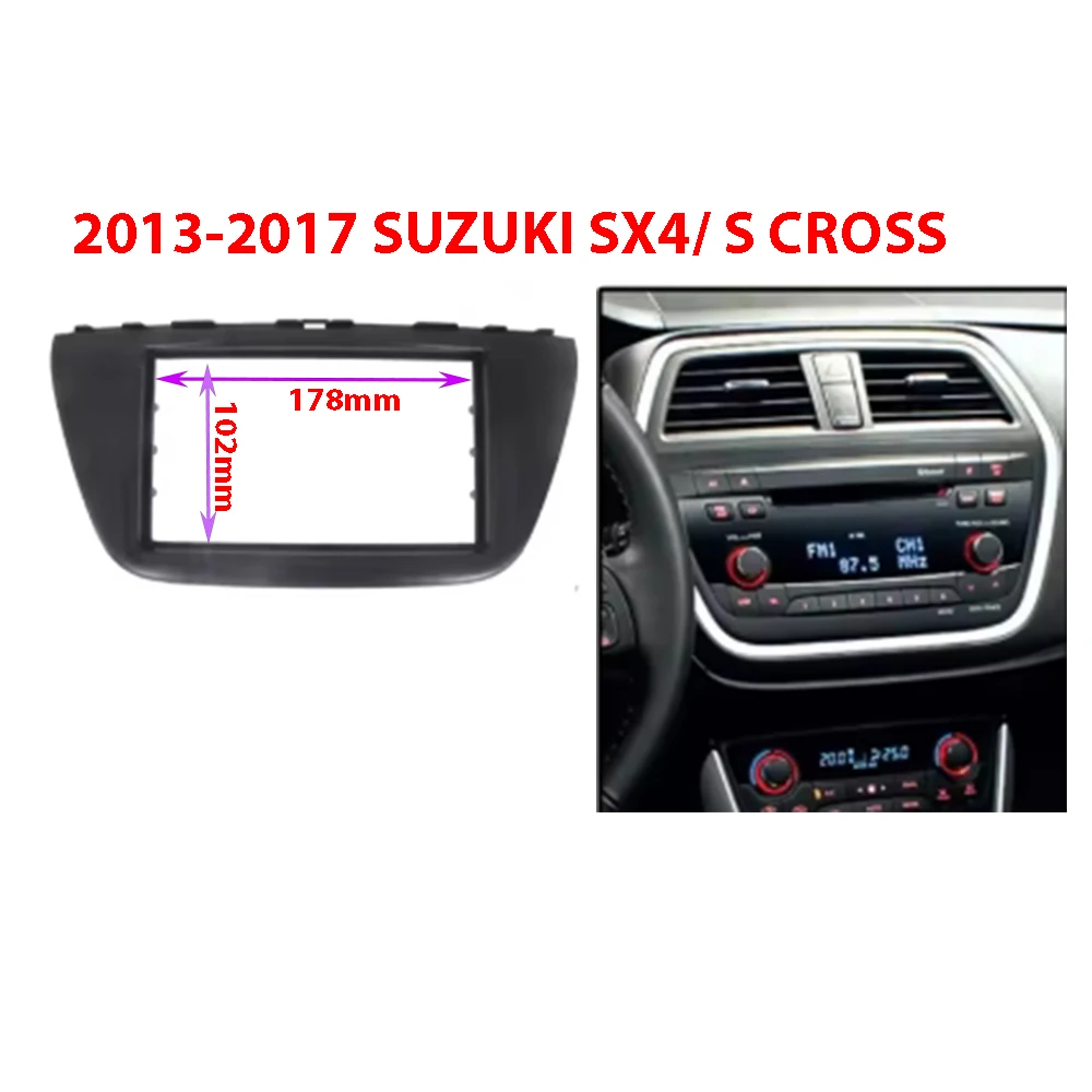 7 inch 2DIN Car Fascia Radio Panel For SUZUKI SX4  S Cross 2013-2017 Frame Kit Install Facia Face Plate