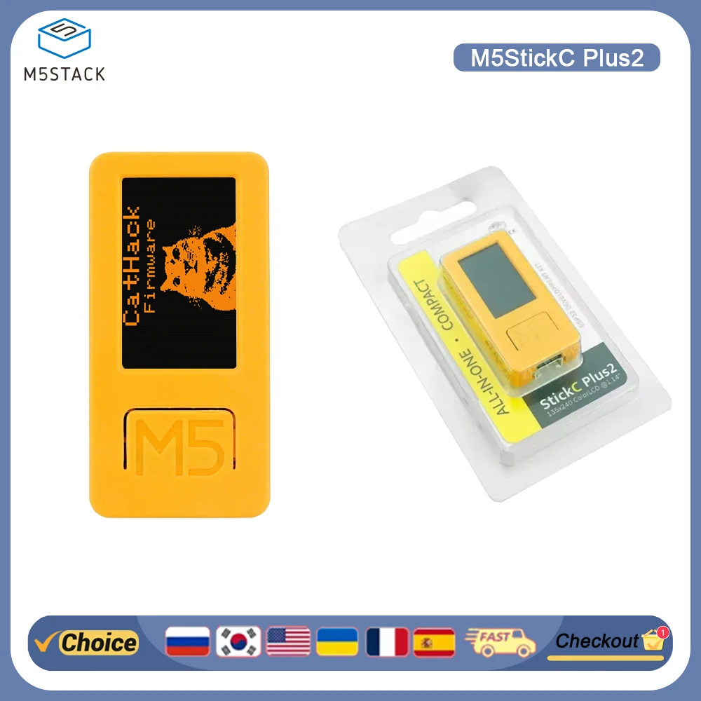 

M5StickC Plus2 ESP32 Development Board - 1.14" Touch Screen, WiFi Bluetooth BLE, IR Control, Arduino/MicroPython, IoT Smart Home