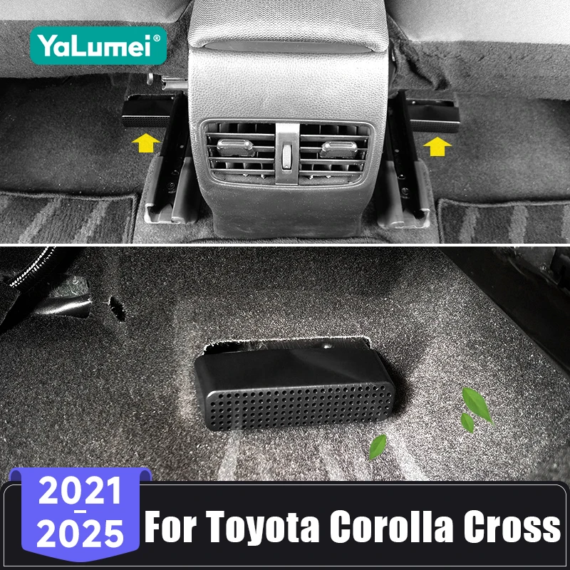 For Toyota Corolla Cross XG10 Hybrid 2021 2022 2023 2024 2025 ABS Car Rear Under Seat Air Vent Anti-blocking Dust Trim Cover