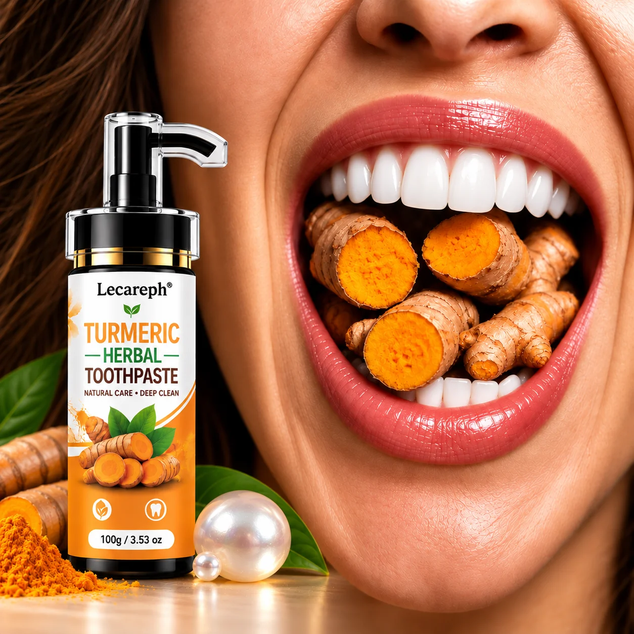 ターメリックパール配合のホワイトニング歯磨き粉。ヒドロキシア - Teeth Whitening Charcoal のレビューと価格