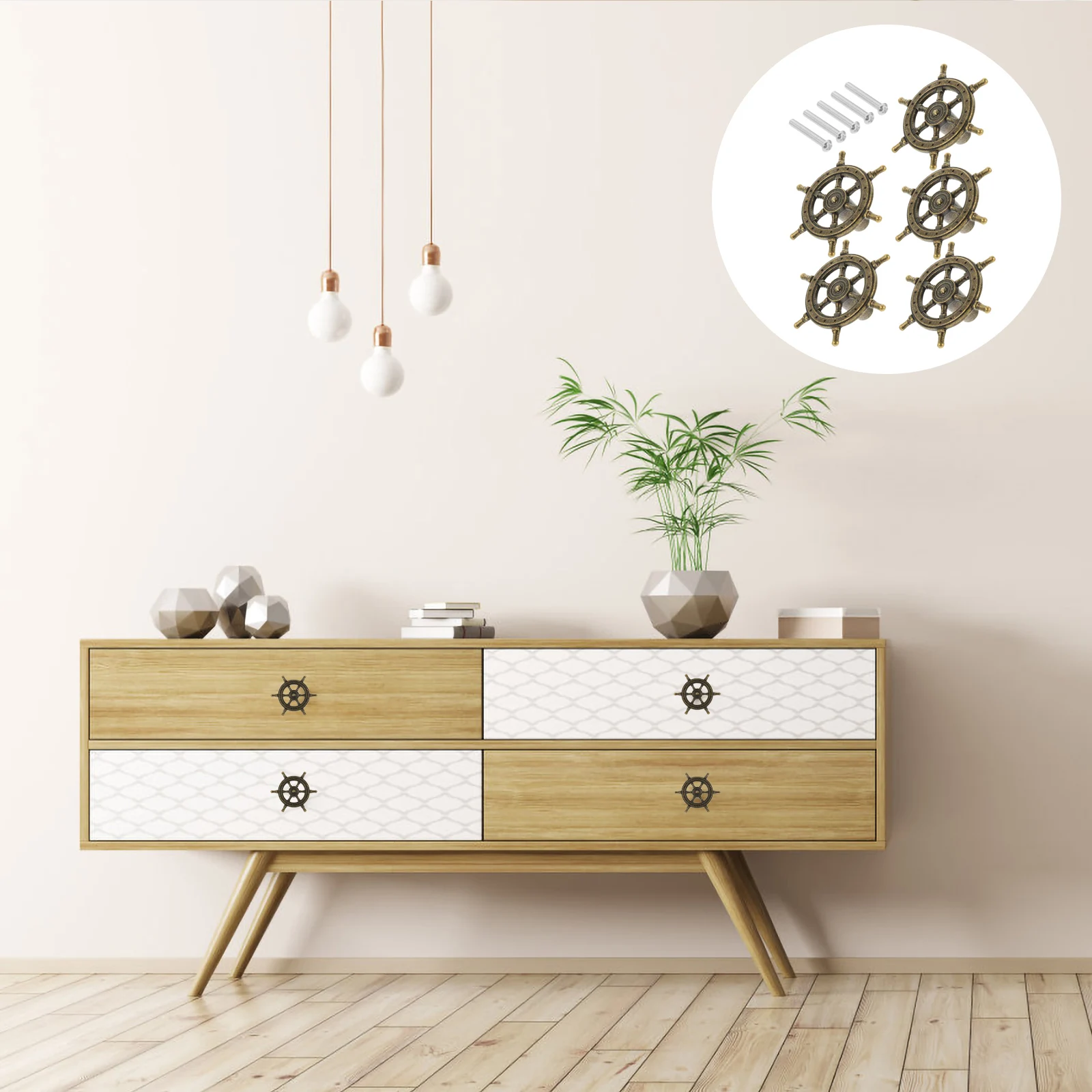 

5pcs Bronze Cabinet Handle Sturdy Replacement Knob Smooth Ergonomic Design Decorative Drawer Pull For Wardrobe Cupboard