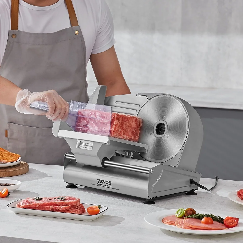 

180W Electric Meat Slicer Deli Food Slicer with 7.5 Inch SUS420 Blade Adjustable Thickness Fast Slicing Kitchen Equipment