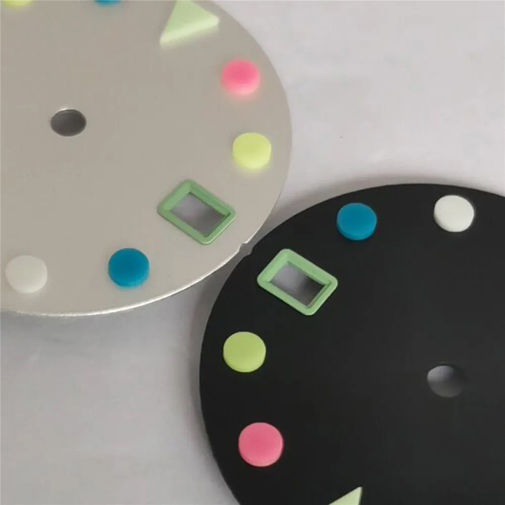 28.5mm Luminous Single Calendar Dial Colorful Cabochon For Japan NH35/ NH36/ 4R/ 7S Movement 3/3.8/4.2 Watch Accessories