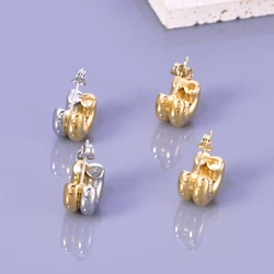 E116ins Fashionable interlaced gold stainless steel earrings, light luxury style women's gold C-shaped earrings