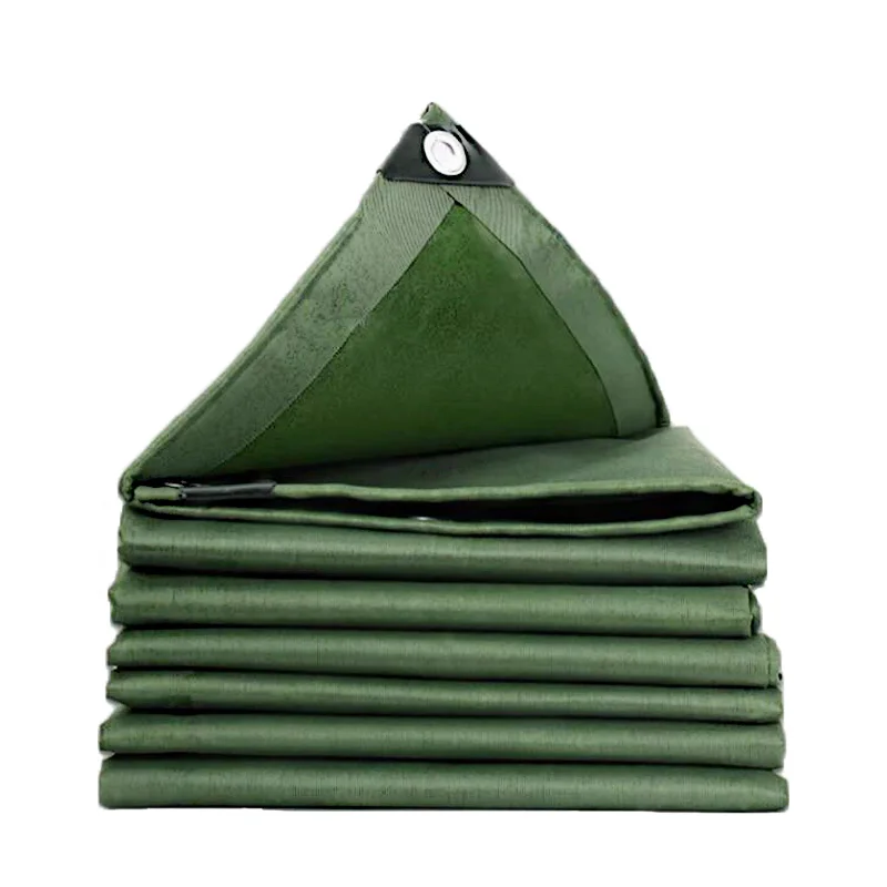 

500g/㎡ 0.56MM Thickened Green Canvas Tarpaulin Waterproof and Sunscreen Outdoor Rainproof and Sunshade Cloth Sunscreen