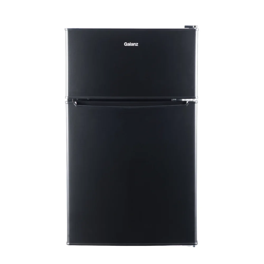 2023 New Galanz 3.1 Cu Ft Two Door Mini Fridge, Black