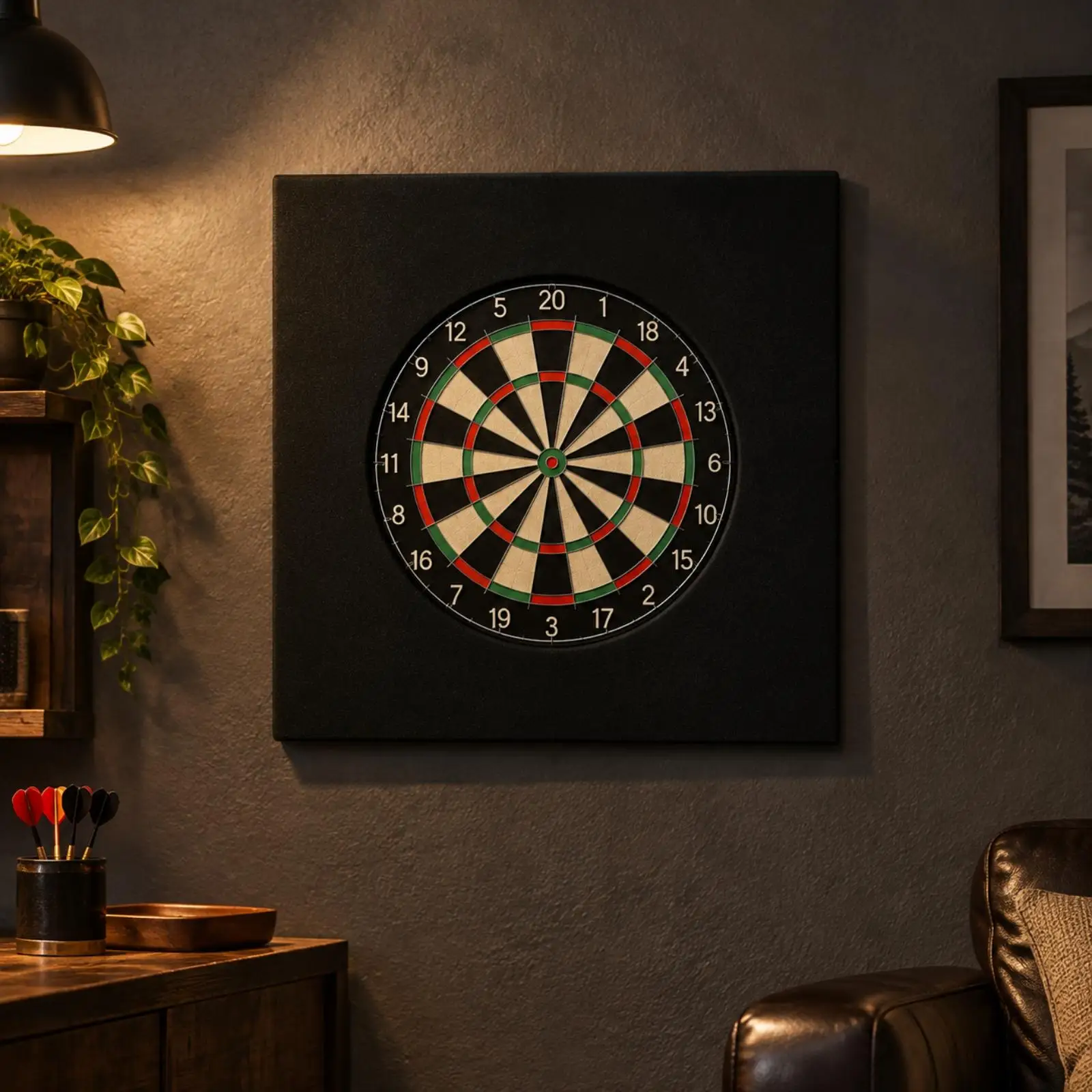 EVA Foam Dartboard Surround Ring for Wall Guard Compatible with Standard Target Boards Interlocking Edge Protector for Home Bar