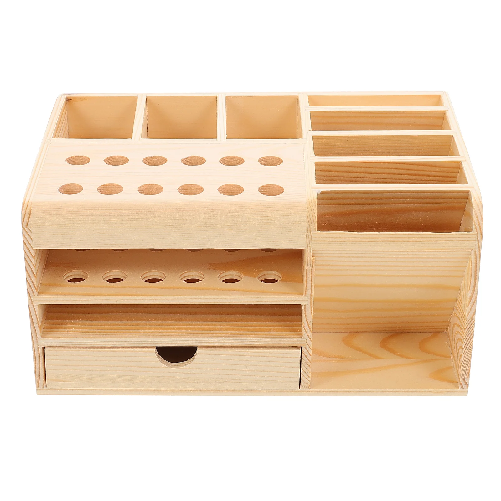 

Desktop Remote Control Holder Beige Multipurpose Organizer Pen Storage Box Sundries Container Home Table Storage Organizer