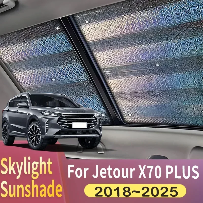 

Солнцезащитный козырек на крыше, подходит для Jetour X70 Plus 2018 ~ 2025 2019 2020 2021, панорамная крыша автомобиля, 2X теплозащитный козырек, солнцезащитный козырек на окно с защитой от УФ-лучей