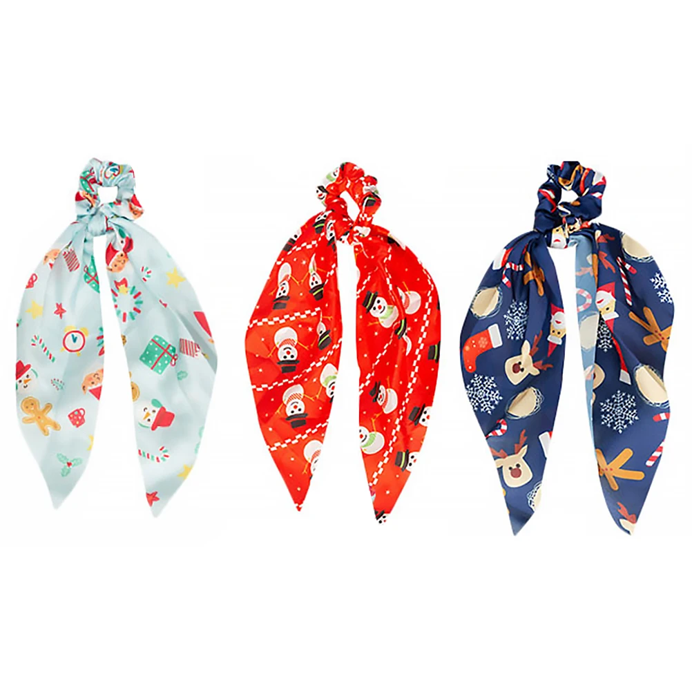 

3pcs Snowflake Hair Ring Accessories High-Quality Elastic Christmas Women Hair Band Ties Ribbon Rope Practical Festive