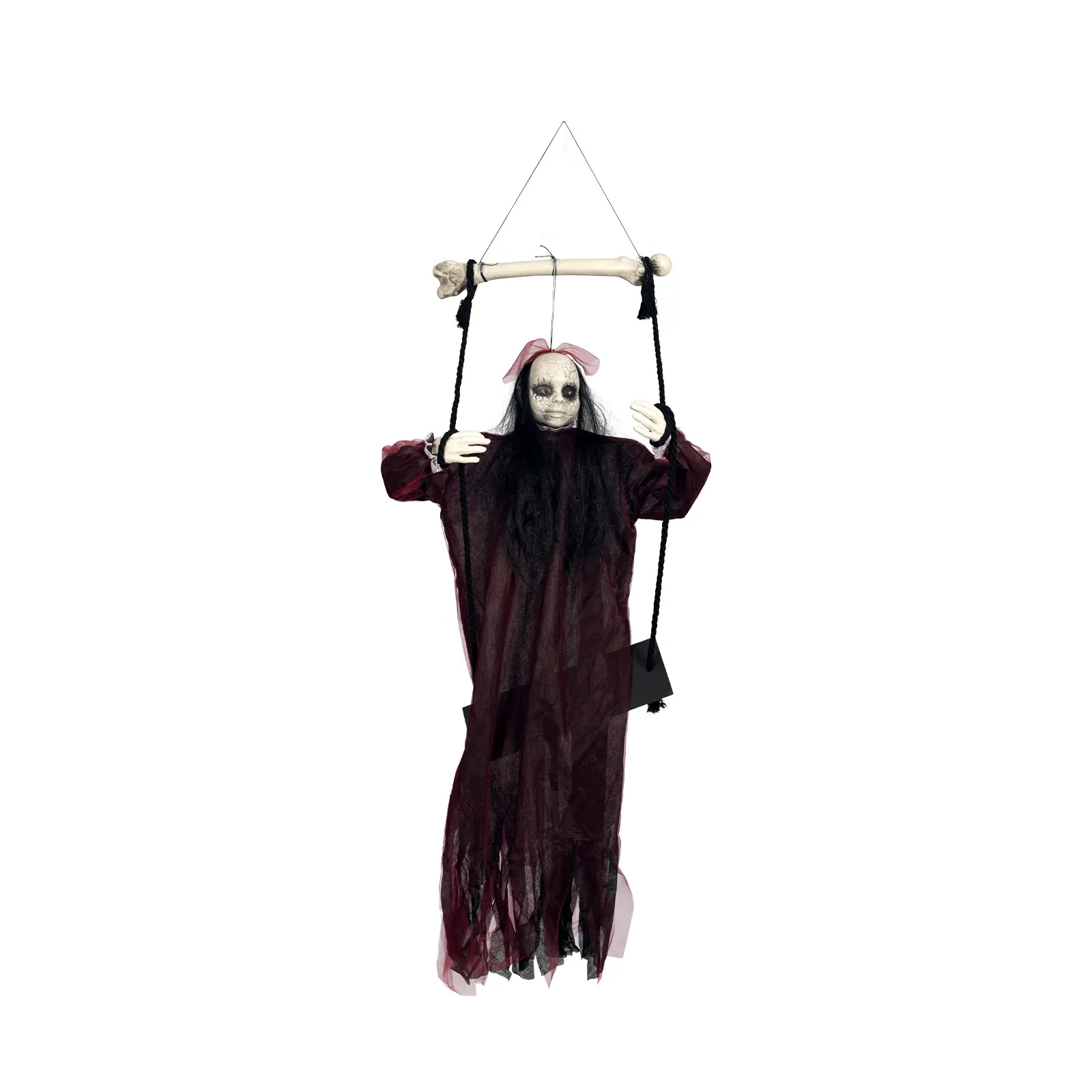 Ghost Decor Scary Grim Swinging Ghost Grim Scary Accessories with Light Sound Effects for Indoor Outdoor House Garden Porch