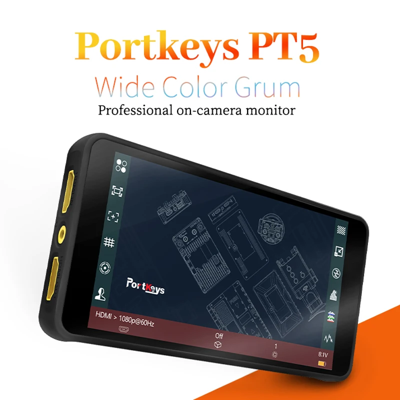 NEW Upgrade Portkeys PT5 II 5 Inch Monitor 4K Touchscreen 500nit Ultra-thin 3D LUT Support 1920*1080 for Camera DSLR P6