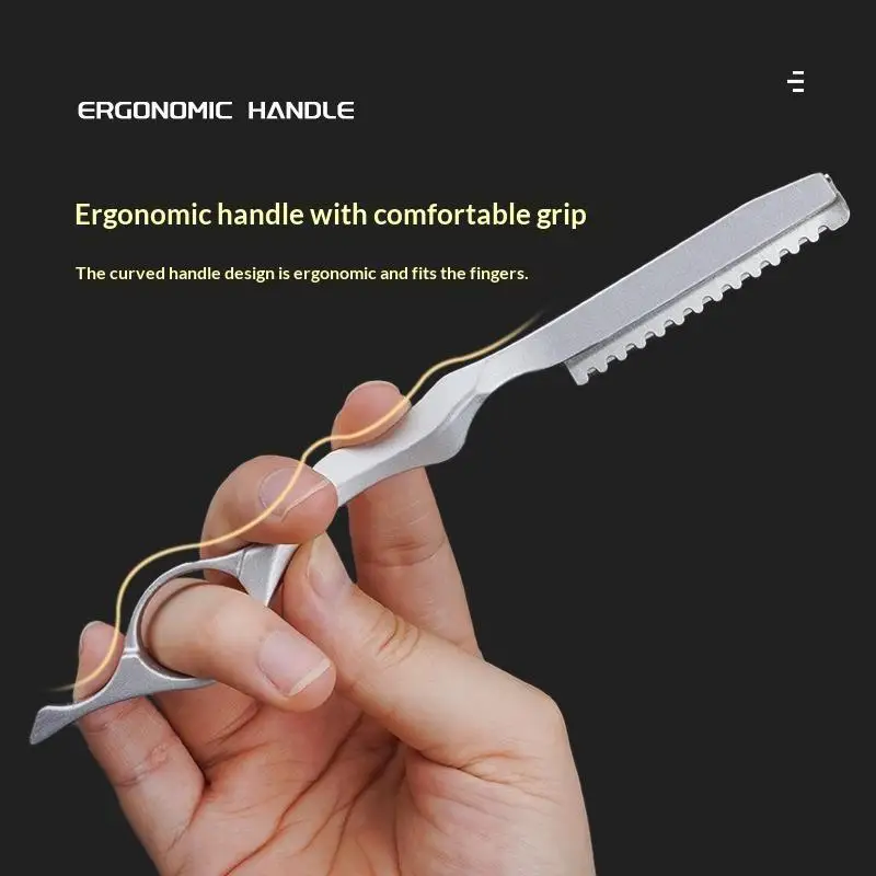 Professional Sharp Hair Thinning Razor Space Aluminum Barber Shaver Cutting Knife For Salon Use Japan-Style Barber Tools