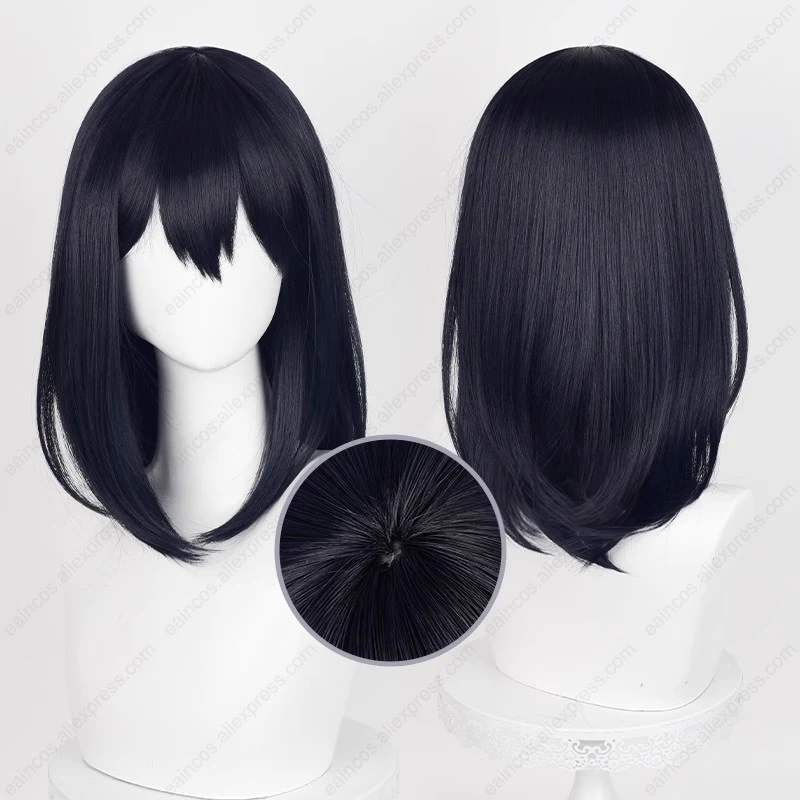 Anime Shimizu Kiyoko Cosplay Wig 46cm Long Blue Black Wigs Heat Resistant Synthetic Hair