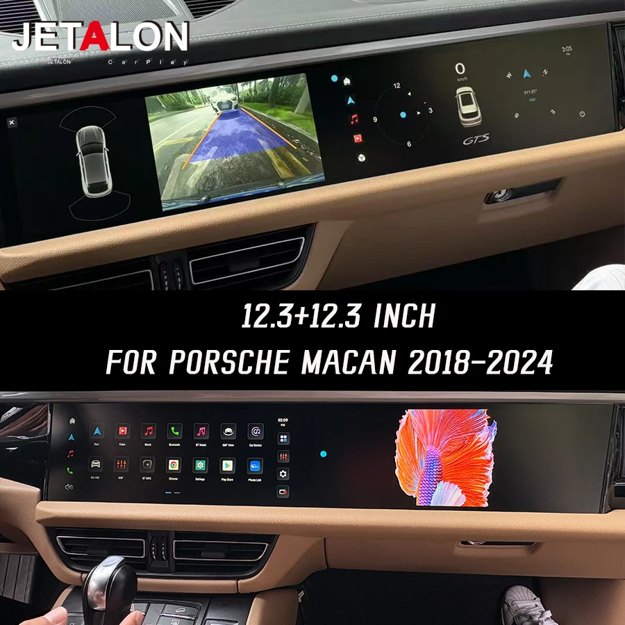 

12.3+12.3" Car Radio Android 14 Interactive Screen For Porsche Macan 2018-2024 Carplay Navi Multimedia Video Stereo DSP Player