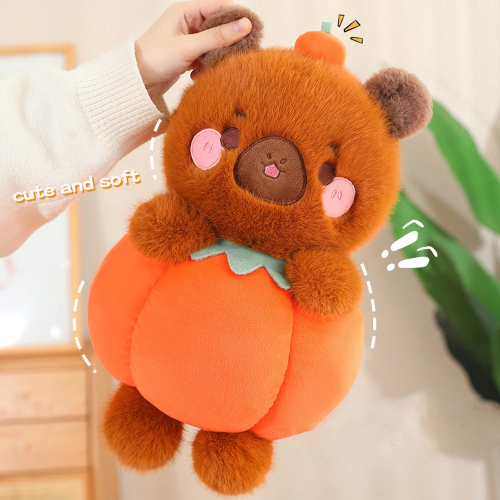 Kawaii Cartoon Fruit Animal Pig Dog Pumpkin Capybara Animal Soft Rabbit Stuffed Friends Gift