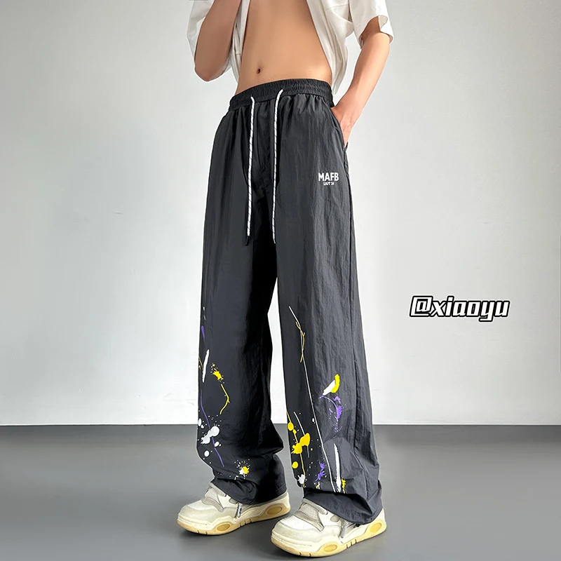 Sommer Freizeit hose Männer Mode Graffiti Freizeit hose Männer Streetwear Hip-Hop lose gerade Hose Herren hose Größe 5xl