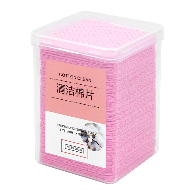 200pcs Nail Tips Polish Remover Cleaner Cotton Sheet Lint-Free Eyelash Glue Remover Cotton Wipes UV Gel Makeup Clean Pads