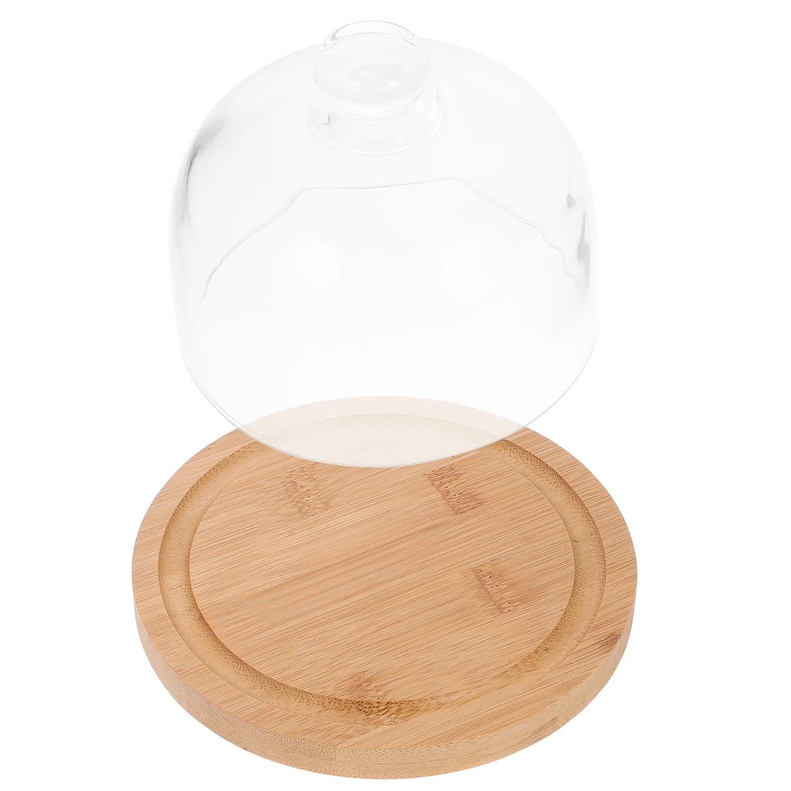 

Cake Pan Transparent Glass Cover Trays Plate with Dome Serving Dessert Bread Holder