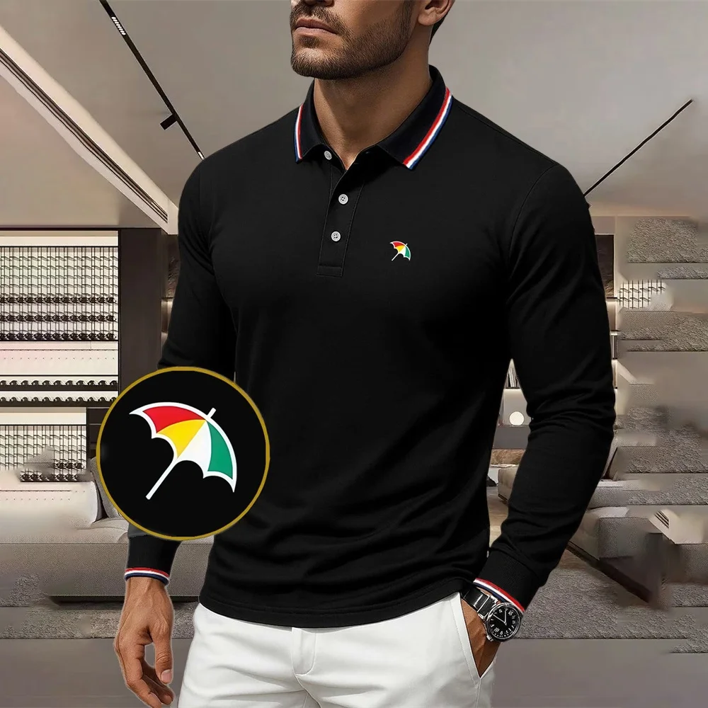 

Spring Autumn Men Clothes Long Sleeve Casual Lapel Polo Shirt Elastic and Suitable for Sports and Casual Wear Golf Polo Shirts