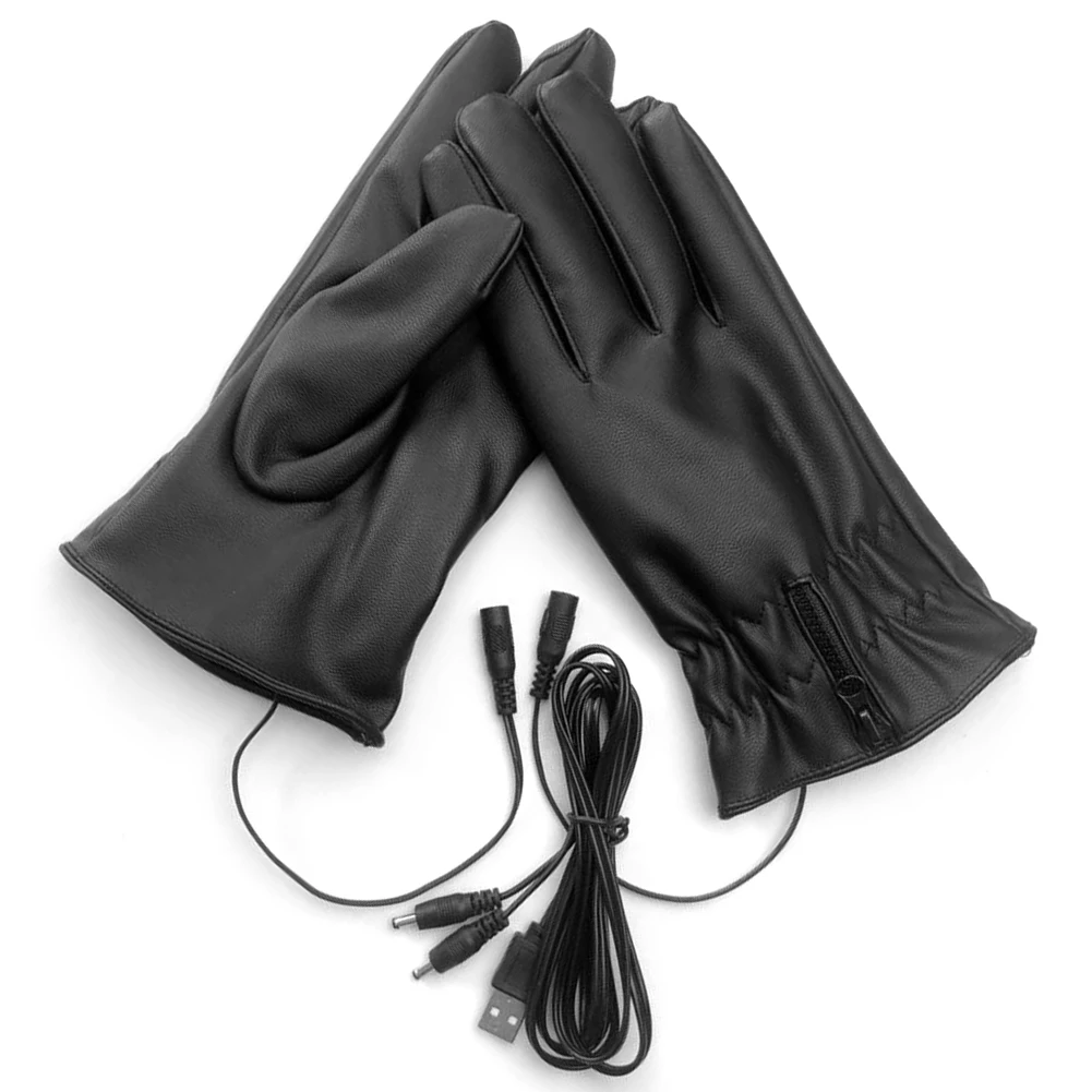 Sarung Tangan Pemanas Elektrik Layar Sentuh Sarung Tangan Hangat USB Kulit PU Tahan Air Tahan Angin Pria Wanita untuk Sepeda Motor untuk Bersepeda Ski